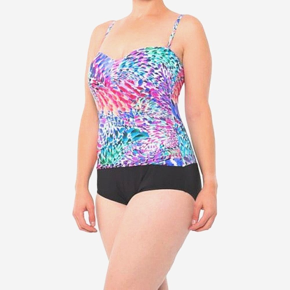 Gottex Ruched Women's Canary Multicolor Convertible One-Piece Swimsuit S… - Picture 7 of 14